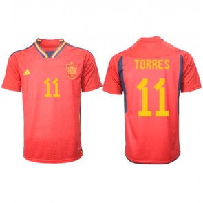 Hiszpania Ferran Torres #11 Koszulka Podstawowych MŚ 2022 Krótki Rękaw